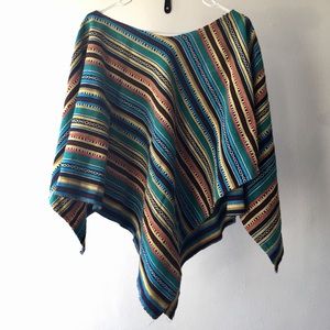 Boho woven poncho